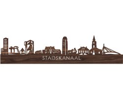 Skyline Stadskanaal Notenhout - 80 cm - Woondecoratie - Wanddecoratie - Meer steden beschikbaar - Woonkamer idee - City Art - Steden kunst - Cadeau voor hem - Cadeau voor haar - Jubileum - Trouwerij - WoodWideCities