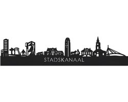 Skyline Stadskanaal Zwart hout - 100 cm - Woondecoratie - Wanddecoratie - Meer steden beschikbaar - Woonkamer idee - City Art - Steden kunst - Cadeau voor hem - Cadeau voor haar - Jubileum - Trouwerij - WoodWideCities