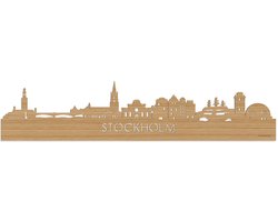 Skyline Stockholm Bamboe hout - 100 cm - Woondecoratie - Wanddecoratie - Meer steden beschikbaar - Woonkamer idee - City Art - Steden kunst - Cadeau voor hem - Cadeau voor haar - Jubileum - Trouwerij - WoodWideCities