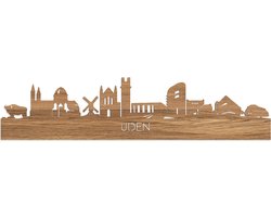 Skyline Uden Eikenhout - 100 cm - Woondecoratie - Wanddecoratie - Meer steden beschikbaar - Woonkamer idee - City Art - Steden kunst - Cadeau voor hem - Cadeau voor haar - Jubileum - Trouwerij - WoodWideCities
