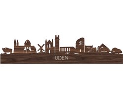Skyline Uden Notenhout - 80 cm - Woondecoratie - Wanddecoratie - Meer steden beschikbaar - Woonkamer idee - City Art - Steden kunst - Cadeau voor hem - Cadeau voor haar - Jubileum - Trouwerij - WoodWideCities