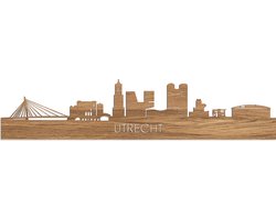 Skyline Utrecht Eikenhout - 80 cm - Woondecoratie - Wanddecoratie - Meer steden beschikbaar - Woonkamer idee - City Art - Steden kunst - Cadeau voor hem - Cadeau voor haar - Jubileum - Trouwerij - WoodWideCities