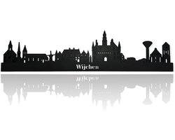 Skyline van Wijchen - Zwart-mdf - 60cm - Wanddecoratie van hout