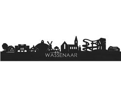 Skyline Wassenaar Zwart hout - 120 cm - Woondecoratie - Wanddecoratie - Meer steden beschikbaar - Woonkamer idee - City Art - Steden kunst - Cadeau voor hem - Cadeau voor haar - Jubileum - Trouwerij - WoodWideCities
