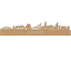 Skyline Wetteren Bamboe hout - 100 cm - Woondecoratie - Wanddecoratie - Meer steden beschikbaar - Woonkamer idee - City Art - Steden kunst - Cadeau voor hem - Cadeau voor haar - Jubileum - Trouwerij - WoodWideCities