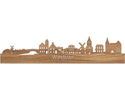 Skyline Winsum Eikenhout - 120 cm - Woondecoratie - Wanddecoratie - Meer steden beschikbaar - Woonkamer idee - City Art - Steden kunst - Cadeau voor hem - Cadeau voor haar - Jubileum - Trouwerij - WoodWideCities