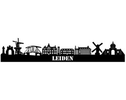 Skyline | Zwart | Hout | Leiden | 55 CM | Geschenk | Decoratie