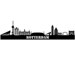 Skyline | Zwart | Hout | Rotterdam | 55 CM | Geschenk | Decoratie