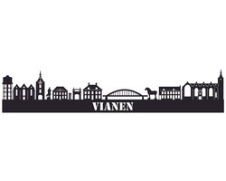 Skyline | Zwart | Hout | Vianen | 55 CM | Geschenk | Decoratie