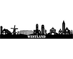 Skyline | Zwart | Hout | Westland | 55 CM | Geschenk | Decoratie