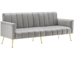 Slaapbank 183x76x75cm Bank Opklapbare Slaapbank Grijs Fluweel Metalen Poten Met Armleuningen Inklapbare Armleuningen En Rugleuning Geschikt Voor Woonkamer Slaapkamer Homecinema Logeerkamer