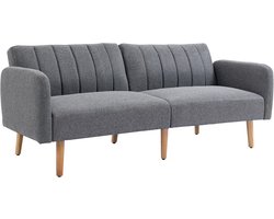 Slaapbank 2-zits - Bank met slaapfunctie - Woonkamer Meubel - Verstelbare hoofdsteun - 173 x 75 x 73 cm - Grijs