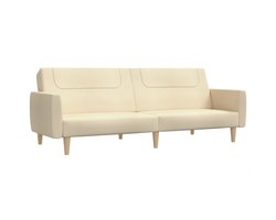 Slaapbank 2-zits | Tweezitsbank | 2-zitsbank stof crèmekleurig
