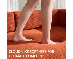 Slaapbank 200 cm – Opvouwbare 3-Zits Bankbed & Tweepersoons Logeerbed – Modulaire Vloerbank van Corduroy met Metalen Frame – Inklapbaar, Antislip & Wasbaar – oranje– Pauwhome