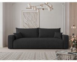 Slaapbank 3-Zits met Bedlade 246 x 93 x 79 cm, Corduroy Ribstof Sofa met Slaapfunctie en Opbergruimte, Uitklapbare Bank tot Bed 200 x 145 cm – NoviHome