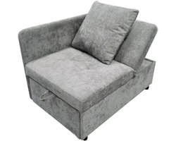 Slaapbank 97x68x65cm Grijs Linnen Multifunctioneel Polster Slaapbank Verstelbare Lengte En Rugleuning Modern Design Geschikt Voor Kleine Ruimtes