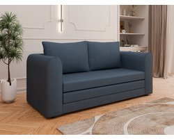 Slaapbank ARELIS, sofa met slaapfunctie, moderne bank, 2-zits, blauw