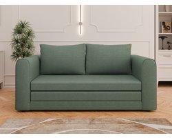 Slaapbank ARELIS, sofa met slaapfunctie, moderne bank, 2-zits, groen