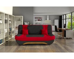 SLAAPBANK - BANK EWA II ROOD - ZWART 189 CM