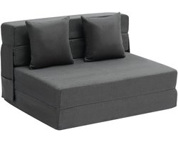 Slaapbank – Bankbed – Klapbed – Opklapbed – Zitbank – Donkergrijs – 3-in-1 Ontwerp – Hoogwaardig Schuim