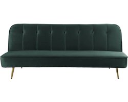 Slaapbank bankstel velours "James" - 180 x 83 x 75 cm - 3 zits - Groen Donkergroen