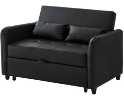 Slaapbank – Bedbank – Klapbank – Logeerbed – Ruimtebesparend – Verstelbare Rugleuning – Synthetisch Leder