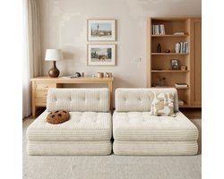 Slaapbank – Bedbank – Logeerbed – Uitklapbank – Sofa – Modern Design – Corduroy Bekleding – Zonder Montage – Diepgrijs