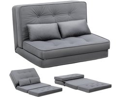Slaapbank – Bedbank – Sofa Bed – Opvouwbare Bank – Slaapstoel – 6-standen Verstelbare Rugleuning – Ademende Linnen Stof