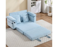 Slaapbank – Bedbank van Chenille – Modern Design – Voor Woonkamer – Voor Slaapkamer – Blauw
