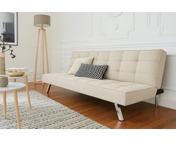 Slaapbank Kay - Stof - Beige - 2,5 zits - Trendy Design - Uitklapbare Slaapbank - Zetel - Zetel met slaapgedeelte - Duurzaam schuim - Sofa bed