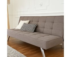 Slaapbank Kay - Stof - Taupe - 2,5 zits - Trendy Design - Uitklapbare Slaapbank - Zetel - Zetel met slaapgedeelte - Duurzaam schuim - Sofa bed