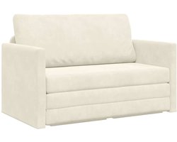Slaapbank | Ligbed | Sofa bed Crème 124 x 204 x 61 cm Fluweel