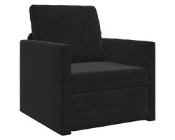 Slaapbank | Ligbed | Sofa bed Zwart 74 x 77 x 81 cm Fluweel