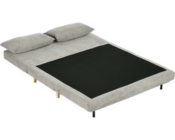 Slaapbank-logeerbed-3-standen verstelbare rugleuning-linnenlook-tot 120 kg-141 x 90 x 81 cm-grijs