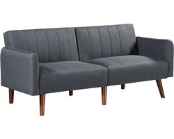 Slaapbank Malå tweezitsbank 175x70x72 cm grijs [en.casa]