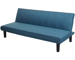 Slaapbank MCW-J17, bank uitklapbare slaapbank logeerbed, slaapfunctie stof/textiel 165cm ~ turquoise-blauw