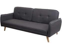 Slaapbank MCW-J18, bank uitklapbare slaapbank logeerbed, slaapfunctie stof/textiel 185cm ~ antraciet-grijs
