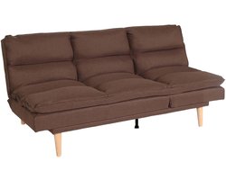 Slaapbank MCW-M79, slaapbank voor gasten, slaapfunctie ligoppervlak 180x110cm ~ stof/textiel bruin