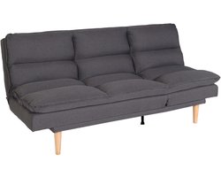 Slaapbank MCW-M79, slaapbank voor gasten, slaapfunctie ligoppervlak 180x110cm ~ stof/textiel donkergrijs