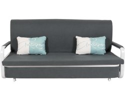 Slaapbank MCW-M83, slaapbank bank, slaapfunctie bedstee ligoppervlak, 190x185cm ~ stof/textiel donkergrijs
