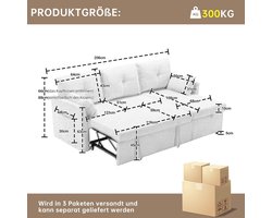 Slaapbank met Opbergruimte & Uittrekbaar Bed – Medahomestore Luxe L-Vormige Hoekbank in Lichtgrijs met Verwisselbare Chaise Longue – Comfortabel Multifunctioneel Bankstel voor Woonkamer of Logeerkamer – Ergonomisch Ontwerp & Premium Fleece Stof