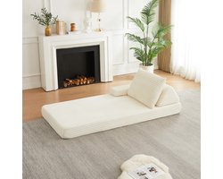 Slaapbank Met slaapfunctie 106,5 cm Schuim Ribcord Appartement Beige