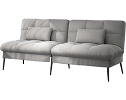 Slaapbank met slaapfunctie - Converteerbare futonhoes - Hoekbank - 3-zits gastenbank - met verstelbare rugleuning van grijze stof