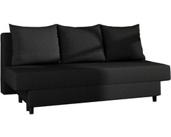 Slaapbank met slaapfunctie en opbergruimte – Comfortabele en stijlvolle bank voor elke woonkamer – KAMAZO – Zwart (Sawana 14)