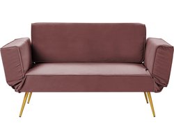 Slaapbank SAARELA Fluweel Roze 2-zitter