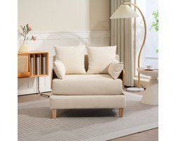 Slaapbank Seinlus 1-zits 81x88x68 cm beige [en.casa]