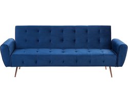 Slaapbank SELNES Fluweel Marineblauw 3-zitter