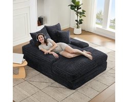 Slaapbank – Sofa – Bedbank – Logeerbed – Slaapstoel – Modern Design – Memory Foam Kussens – Grijze Velvet Stof – Volledig Gemonteerd – Ruimtebesparend