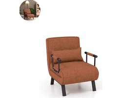 Slaapbank - Uitklapbaar - Slaapstoel - Logeerbed - Zetelbed - Slaapfauteuil - Vouwbed - 1 persoons - Zeer comfortabel - Koffie