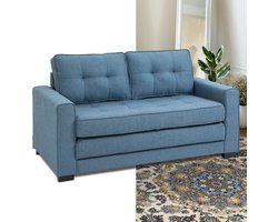 Slaapbank - Uitklapbaar - Slaapstoel - Logeerbed - Zetelbed - Slaapfauteuil - Vouwbed - 2 persoons - Zeer comfortabel - Blauw